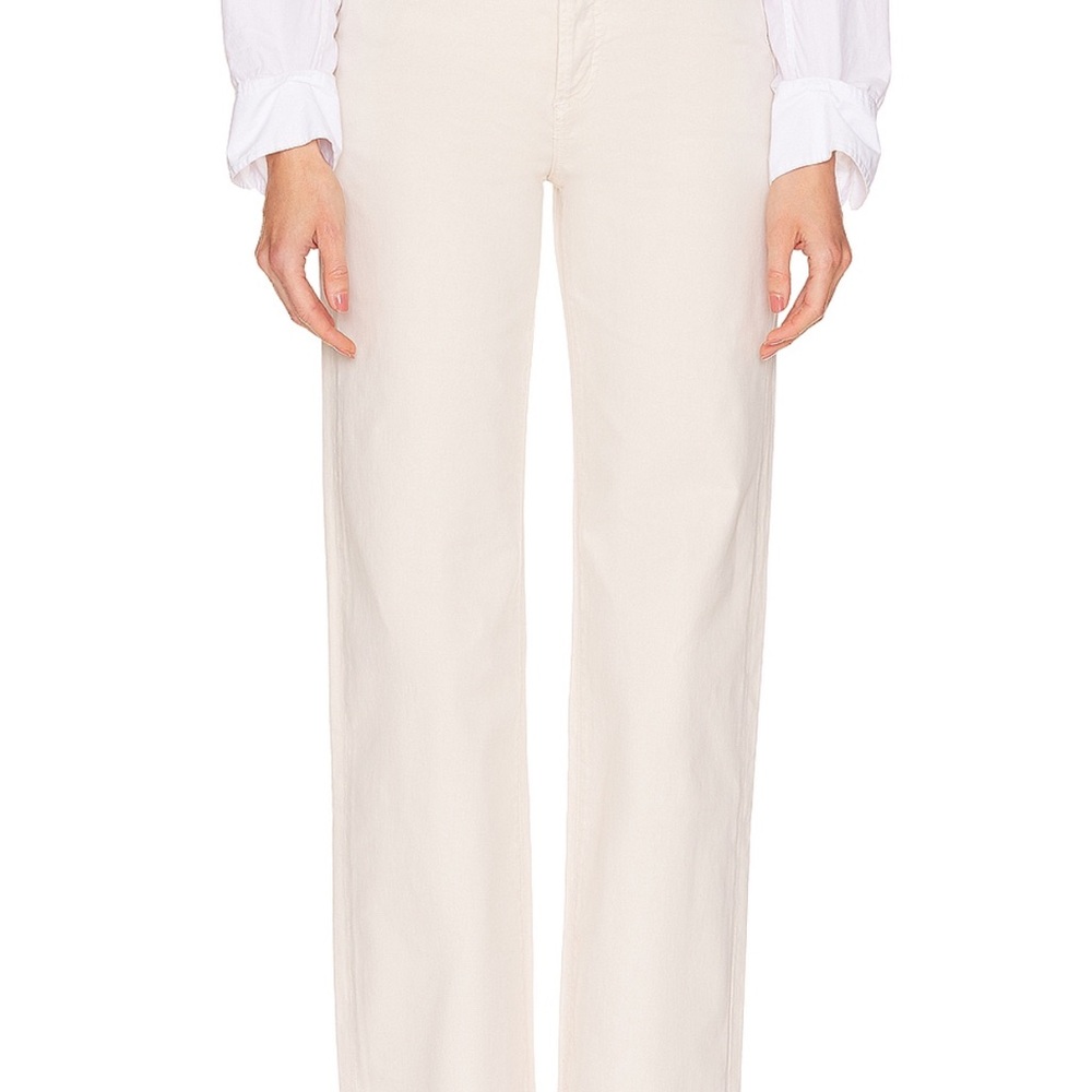 Cream Wide-Leg Pants